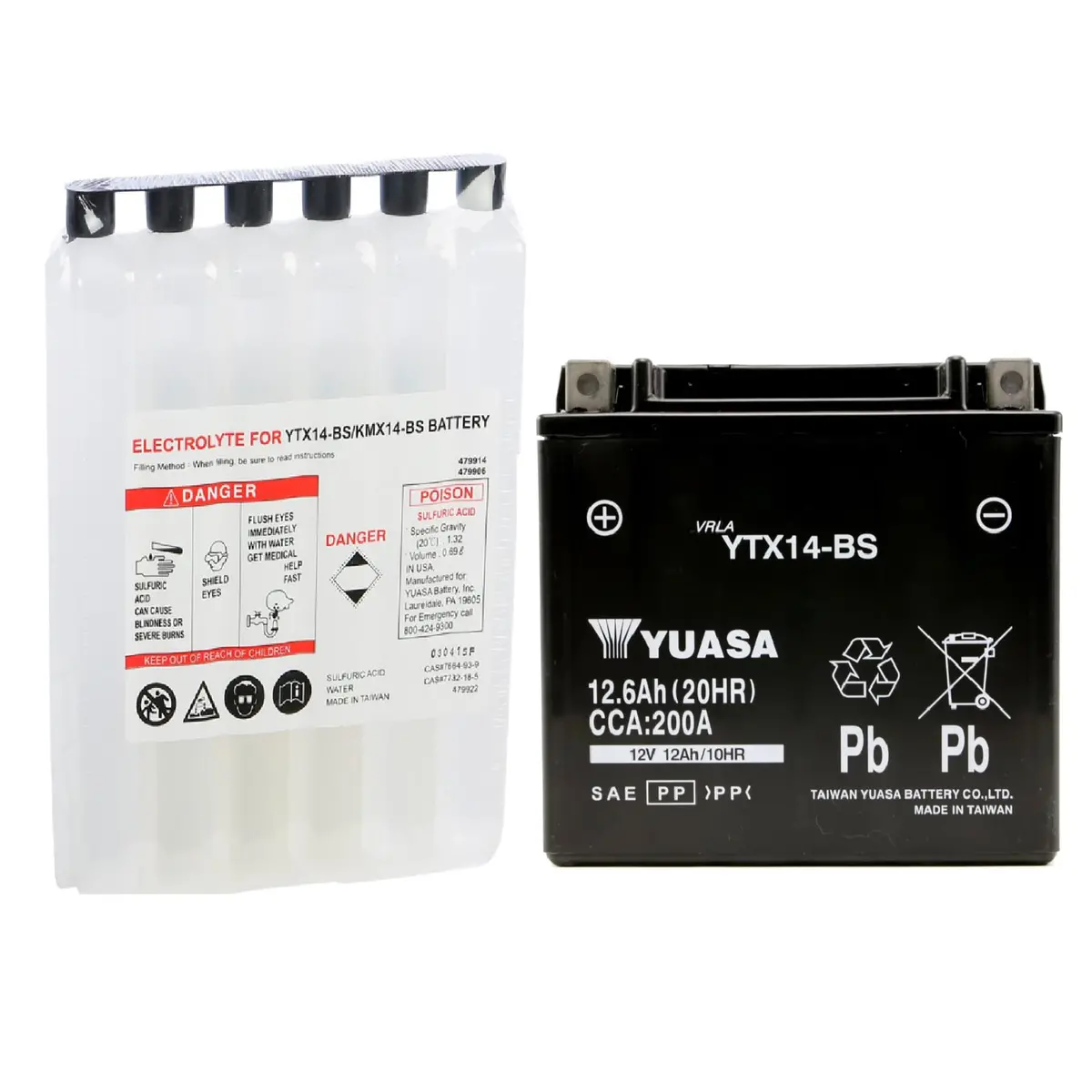 Yuasa Battery Inc. Yuam3rh4s Yuasa Maintenance Free Battery Fresh Pack 1