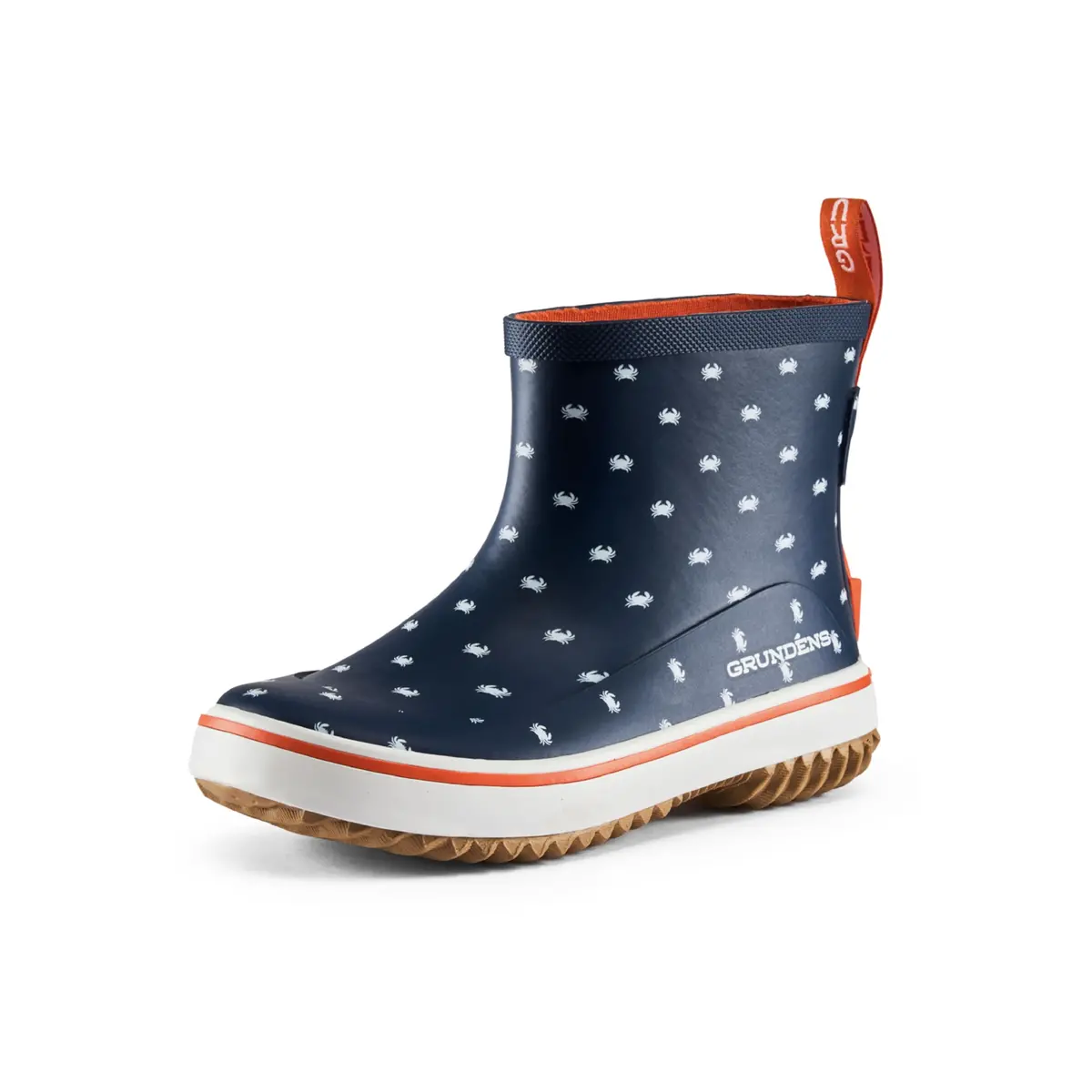 Grundens 60065-493-2003 Kid’S Guppy Rain Boot-Navy Crab Print-3 1