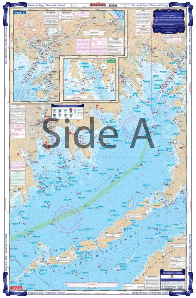 Waterproof Chart Buzzards Bay, Nantucket Sound 1