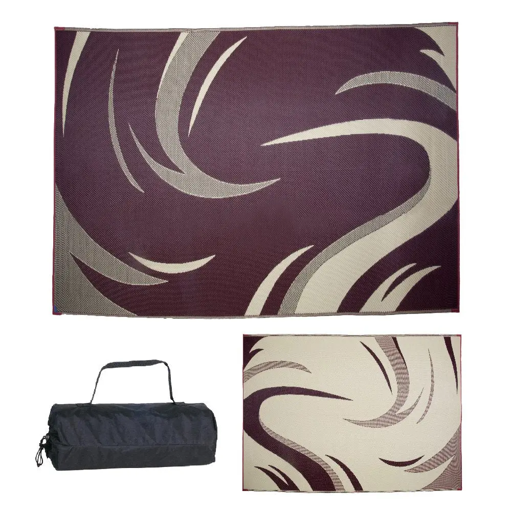 Ming's Mark Sd8115 Reversible Mat, Swish, Burgundy/Tan, 8' X 11' 1