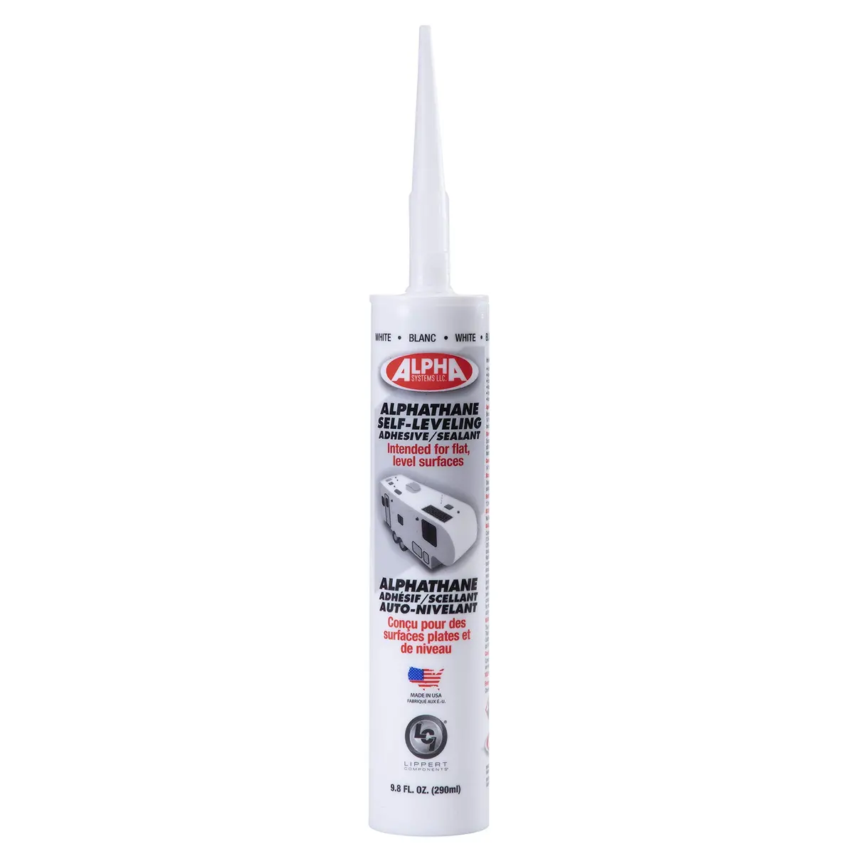 Lippert 862215 Alpha Systems Alphathane 100% Solids Self-Leveling Sealant, 9.8 Oz Tube, White 2