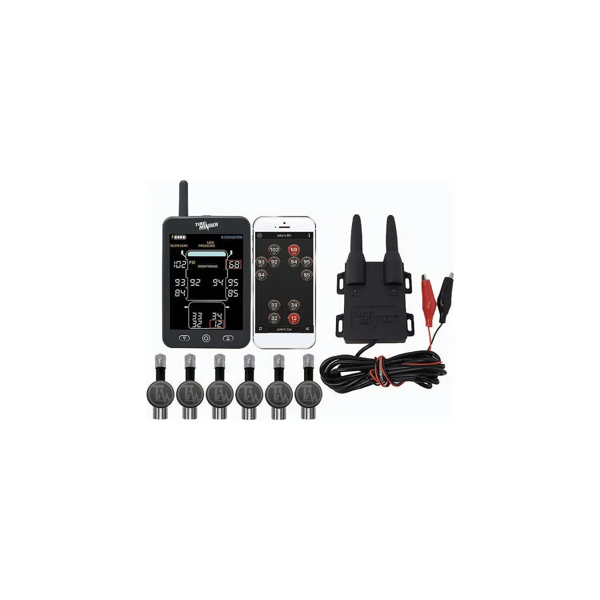 Minder Research Tm22158 Minder Tireminder A1as 6 Tire Pressure Monitoring System, + Rhino Booster 1