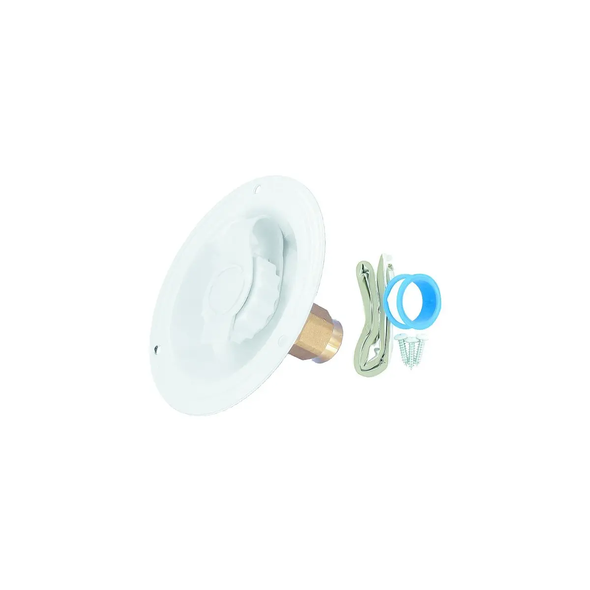 Valterra A01-0176Lfvp Brass Check Valve 1/2" Rv Inlet, Recessed, White, Includes Tape, Male Nipple & Hardware 1