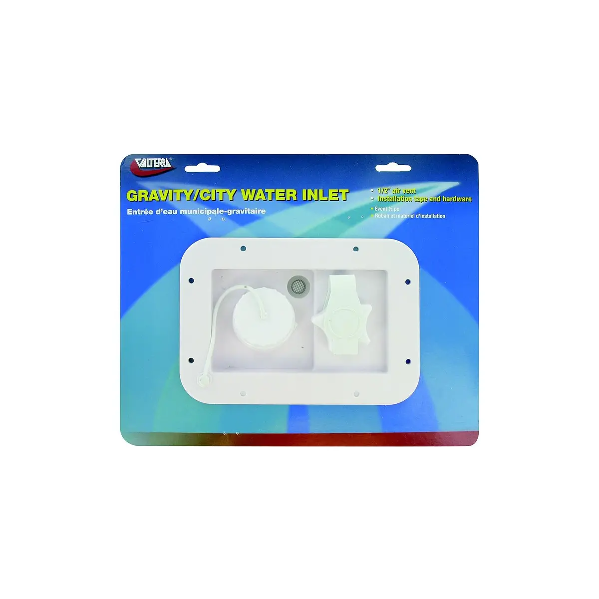 Valterra A01-2001Vp Gravity City 1/2" Air Vent Water Inlet & Includes Hardware &, Installation Tape 1