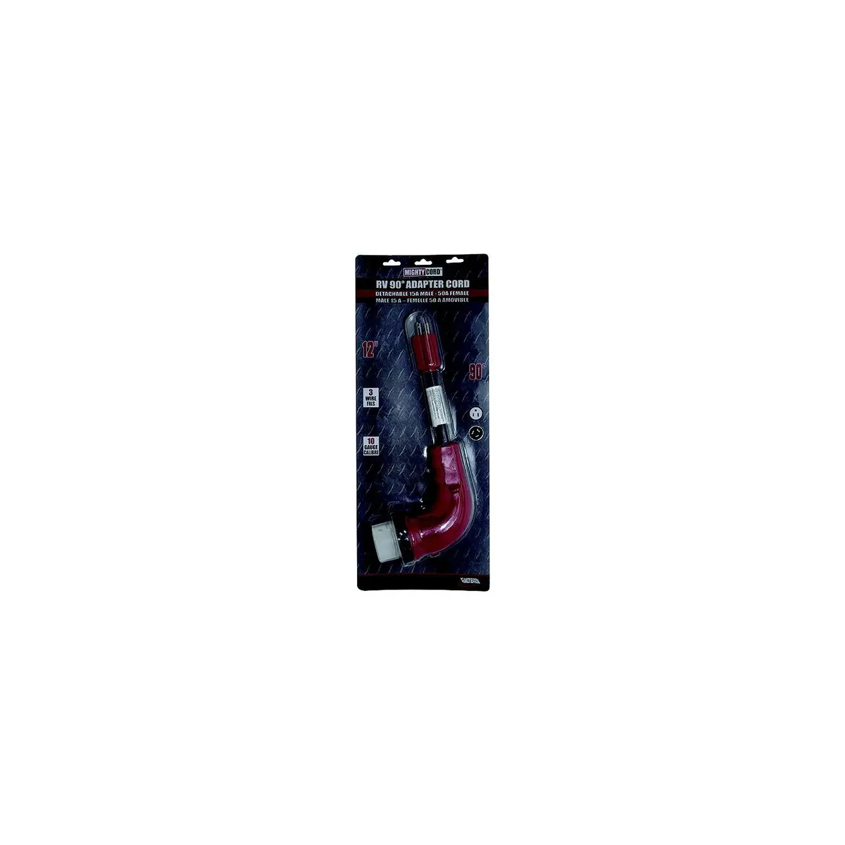 Valterra A10-1550D90vp Mighty Cord 90Â° Adapter Cord, 15Am-50Af, Carded 1