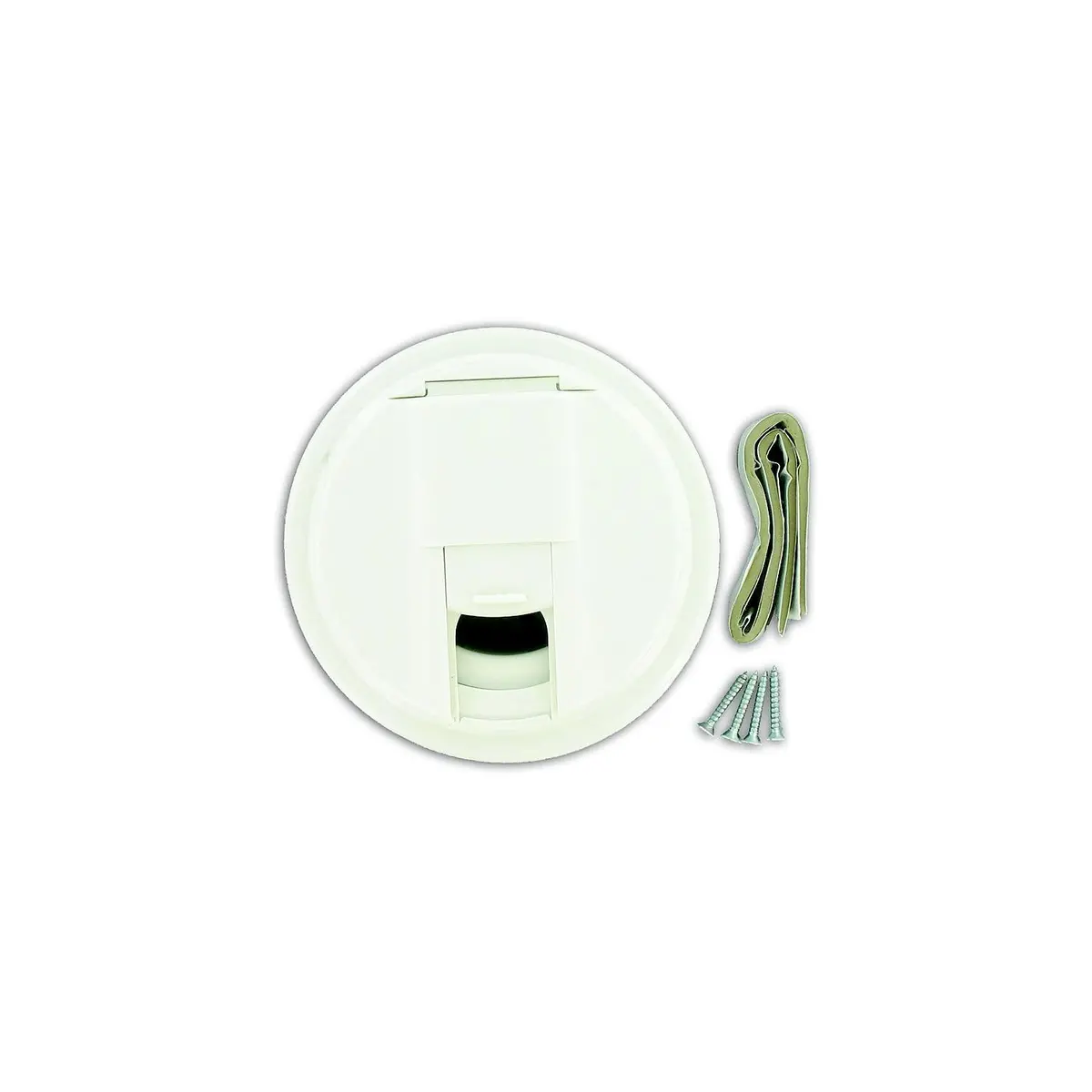 Valterra A10-2130Vp Cable Hatch, Universal Round, White 1