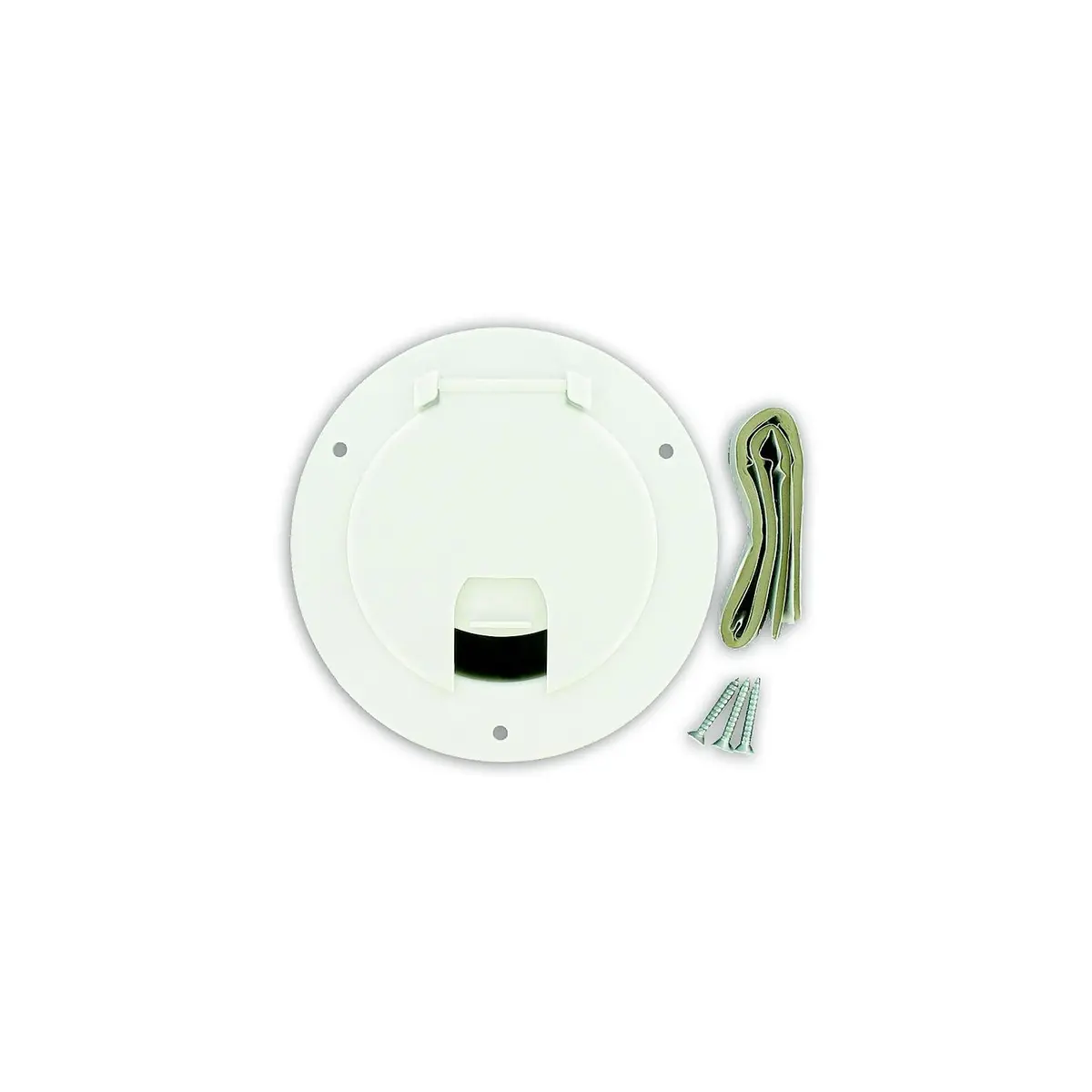 Valterra A10-2135Vp Cable Hatch, Large Round, White 1