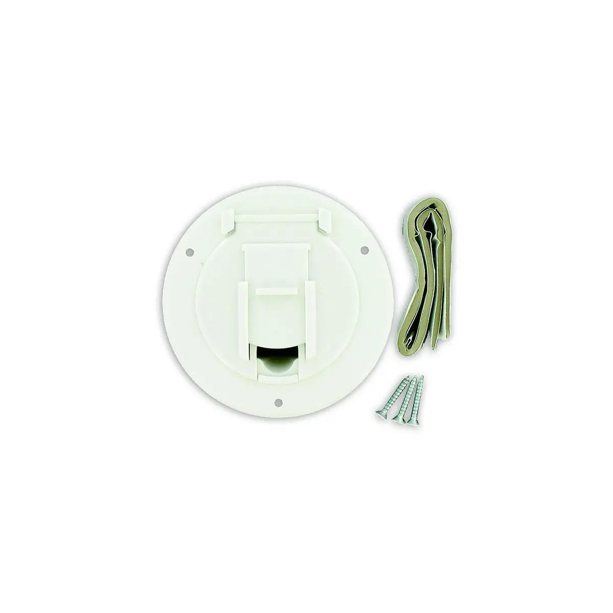 Valterra A10-2140Vp Cable Hatch, Small Round, White 1