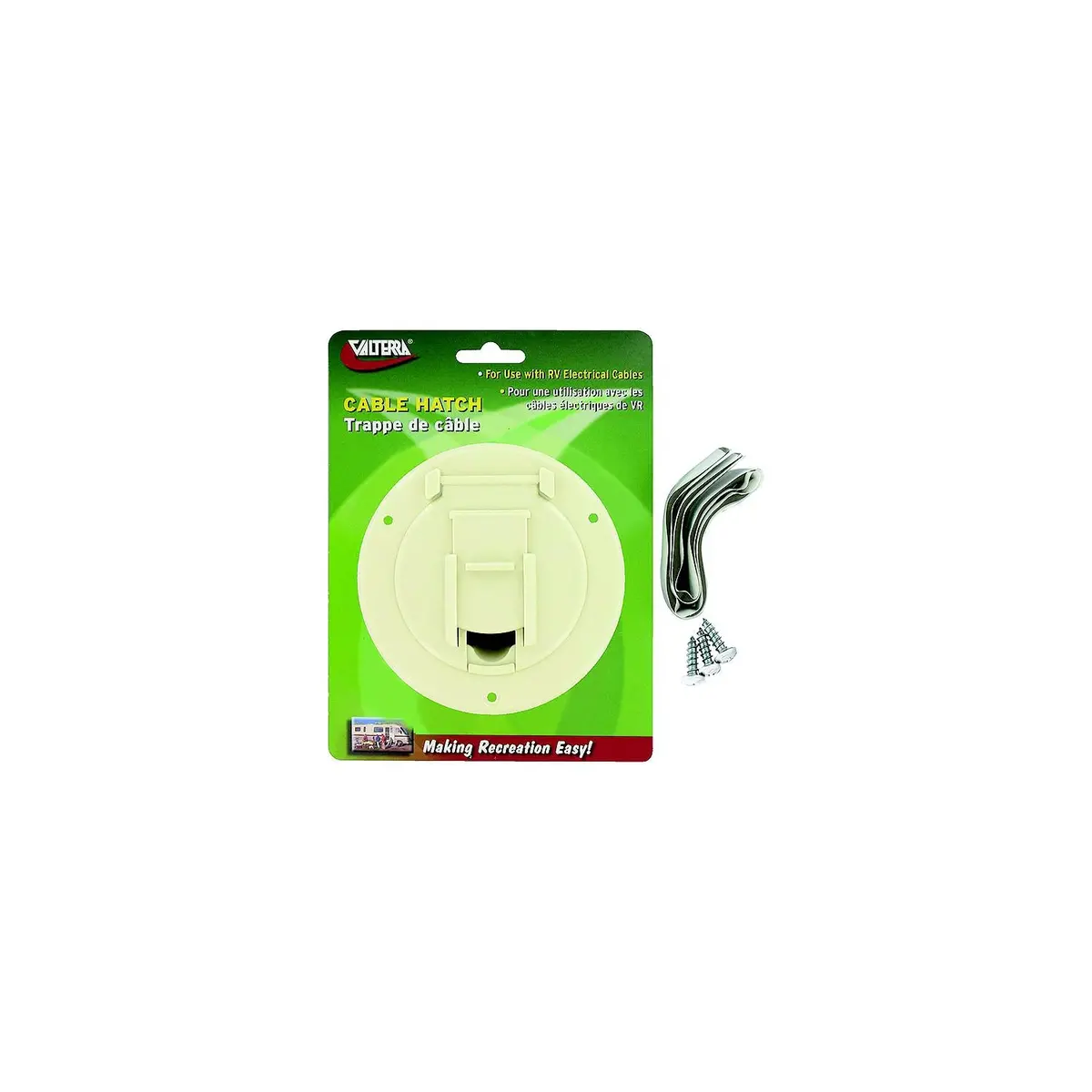 Valterra A10-2141Vp Cable Hatch, Small Round, Colonial White 1