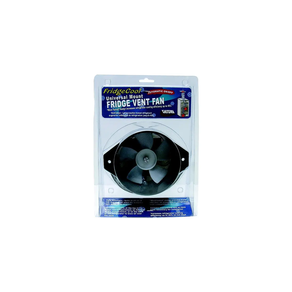 Valterra A10-2618Vp Rv Fridgecool Exhaust Fan W/ Thermo Switch & Lighted On Off, Switch 1