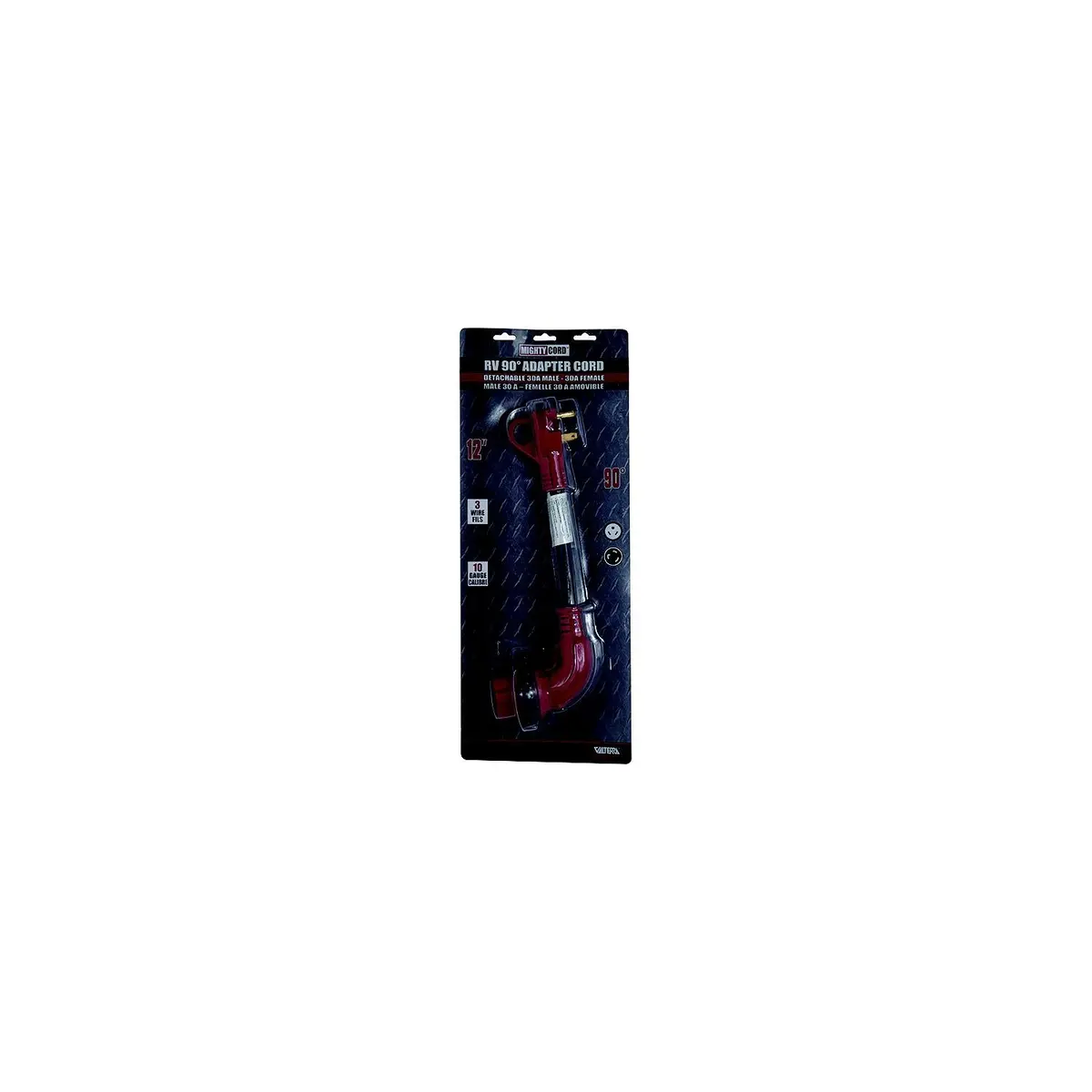 Valterra A10-3030D90vp Mighty Cord 90° Adapter Cord, 30Am-30Af, Carded 1