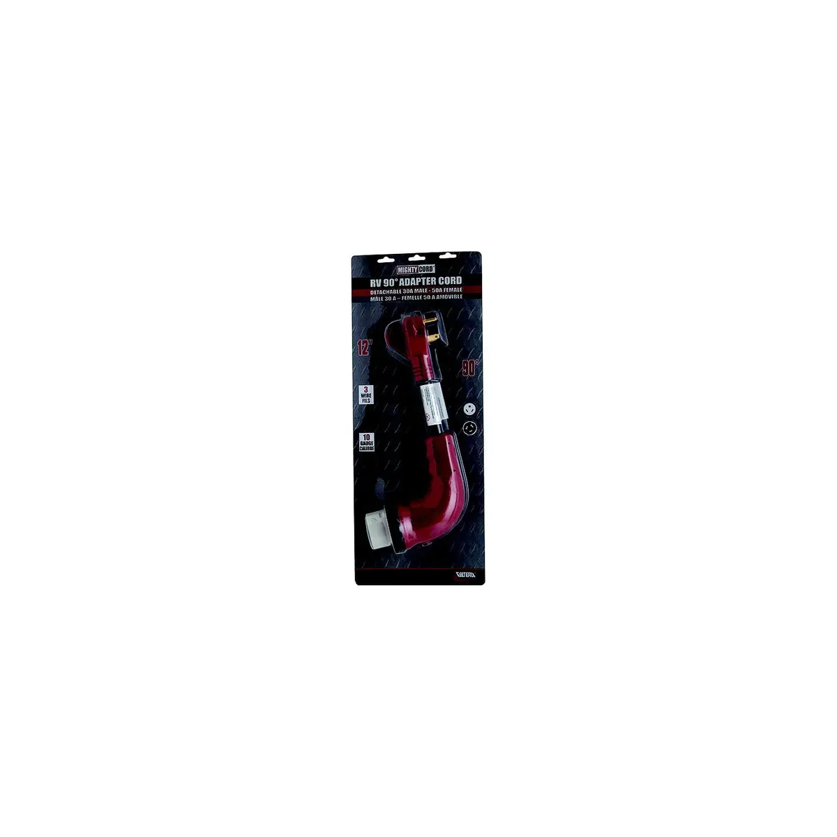 Valterra A10-3050D90vp Mighty Cord 90Â° Adapter Cord, 30Am-50Af, Carded 1