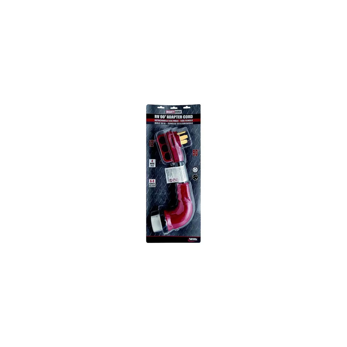 Valterra A10-5050D90vp Mighty Cord 90Â° Adapter Cord, 50Am-50Af, Carded 1
