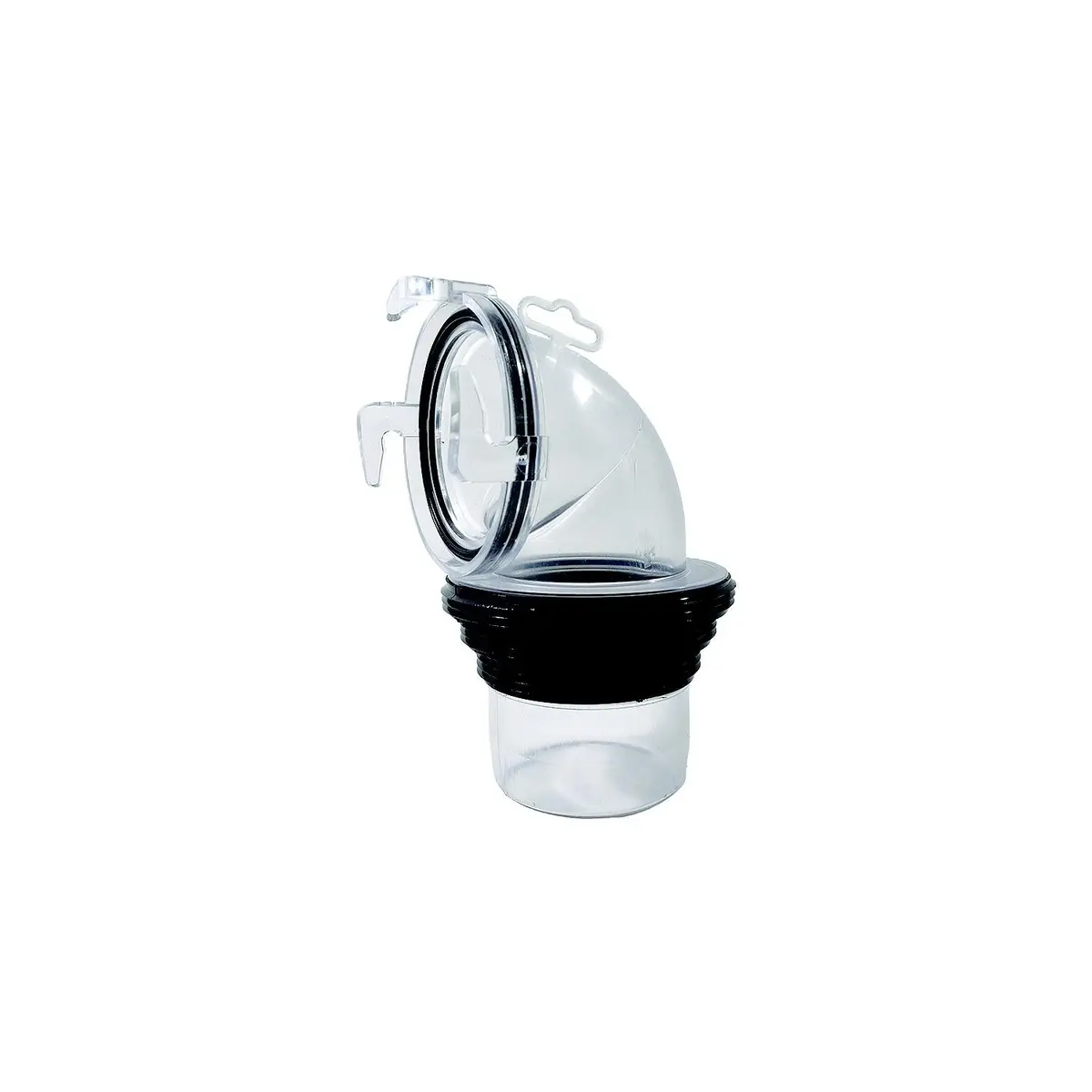 Valterra F02-3112Clbk Ez Coupler 90 Degree Bay Rv Sewer Connection Fitting, Clear & Black 1