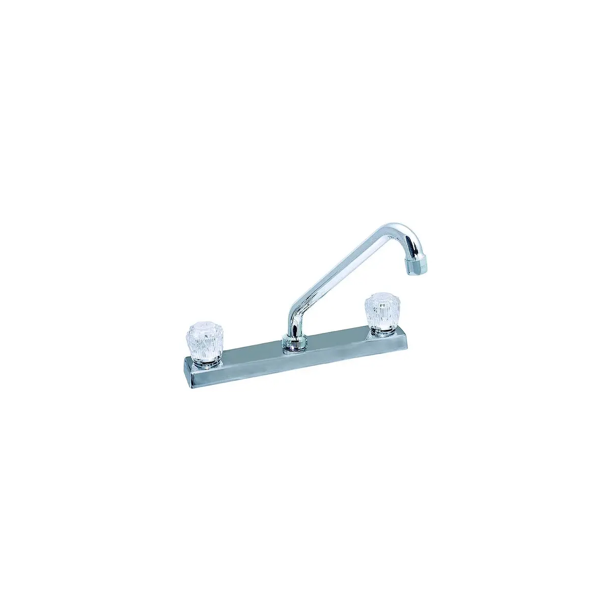 Valterra Pf211325 Phoenix Chrome Two Handle 8" Rv Kitchen Faucet, Hi-Rise Tubular Spout & Clear Acrylic Knobs 1