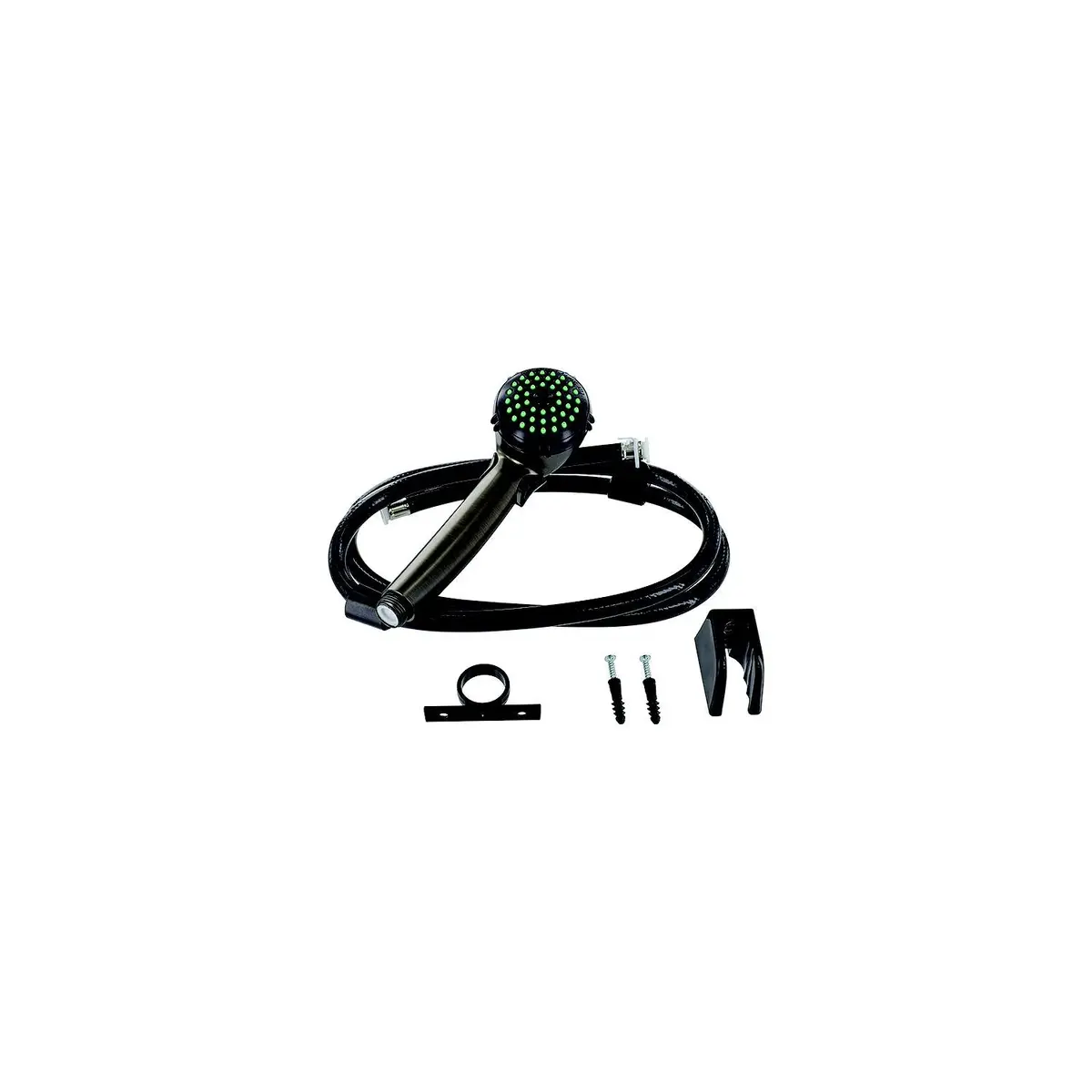 Valterra Pf276065 Outdoor Metal Shower Hose Kit, Single Function Hand Held, 60" Hose & Bracket, Rubbed Bronze 1