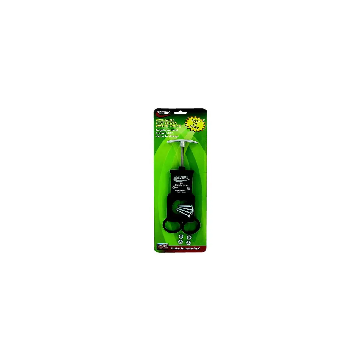 Valterra T1001vpm Bladex Rv Waste Metal Handle Valve, Includes Hardware, 1-1/2" 1