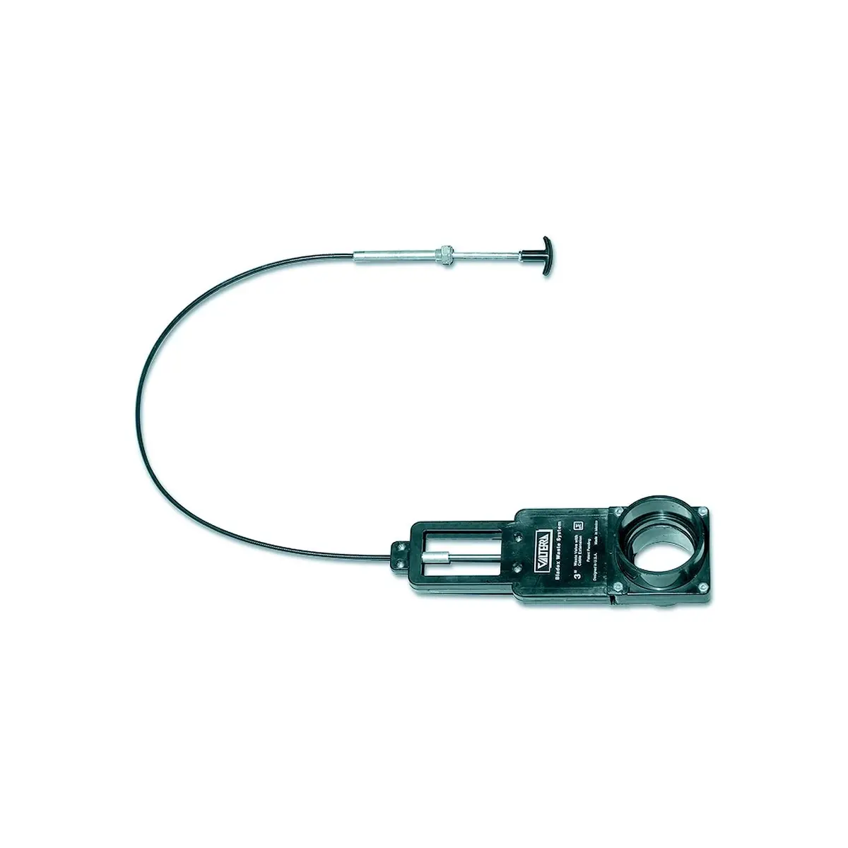 Valterra Tc372 72" Ss Cable Actuated Waste Valve Kit, Flexible Stainless Cable, 3" Waste Valve 1