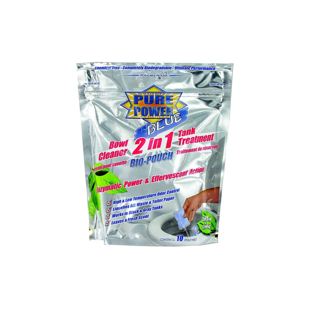 Valterra V23020 Pure Power Blue Bio-Pouch 2-In-1 Bowl Cleaner & Tank Treatment, 12/Pk 1