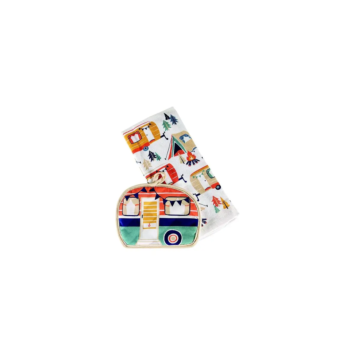 Lippert 2023051697 Kitchen Towel & Potholder Set Camp Print, 2 Piece 1