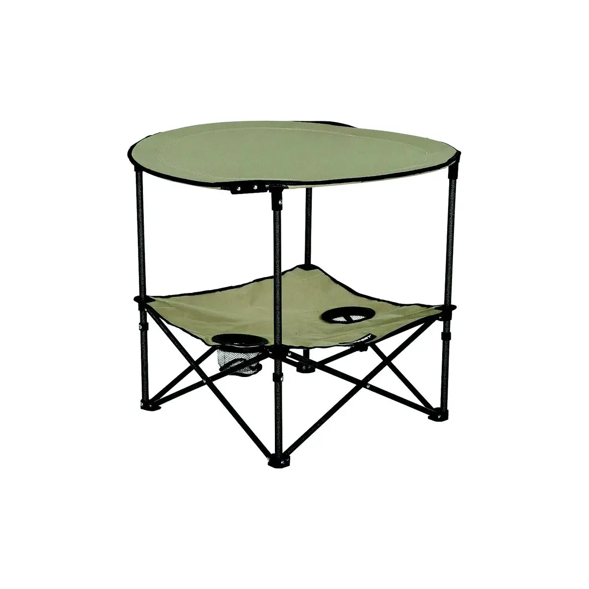 Lippert 2023053721 Two-Tier Folding Camping Table Sand, 4.3" X 14.6" X 27.4" Folded, 80 Lbs. 1