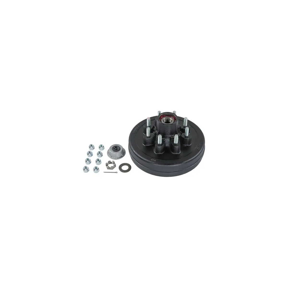 Lippert 2024013261 Brake Drum Hub Kit 12" W/ Installed Bearings 8 On 6-1/2", 9/16" Studs, 7, 000-Lb. Axles 1