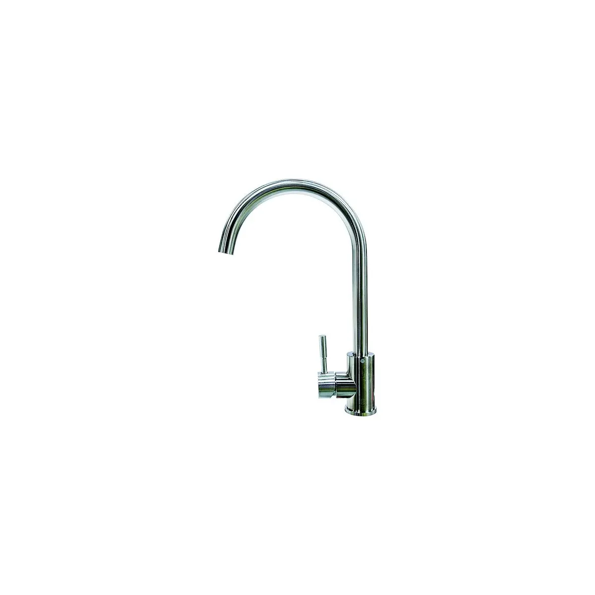 Lippert 719324 Flow-Max Gooseneck Single Hole Faucet, Curved, Stainless Steel 1