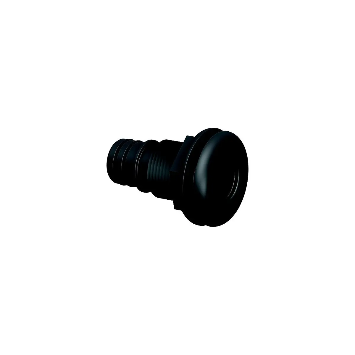 Flow-Rite Ma-043-Qlb Qwik-Lok Thru-Hull Fitting, 1-1/8", Black, Straight Threaded (Internal), Flanged 1