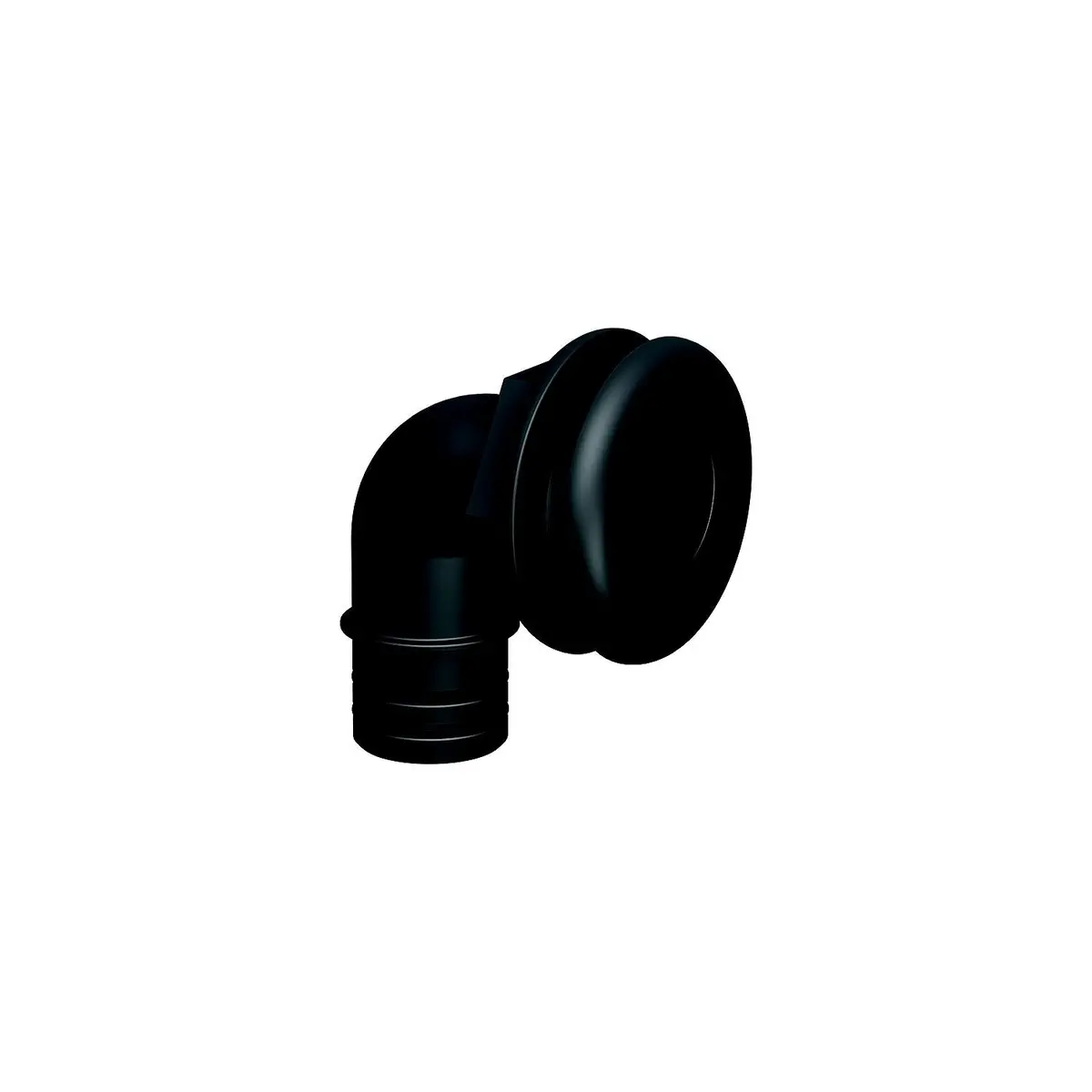 Flow-Rite Ma-044-Qlb Qwik-Lok Thru-Hull Fitting, 1-1/8", Black, Elbow Threaded (Internal), Flanged 1