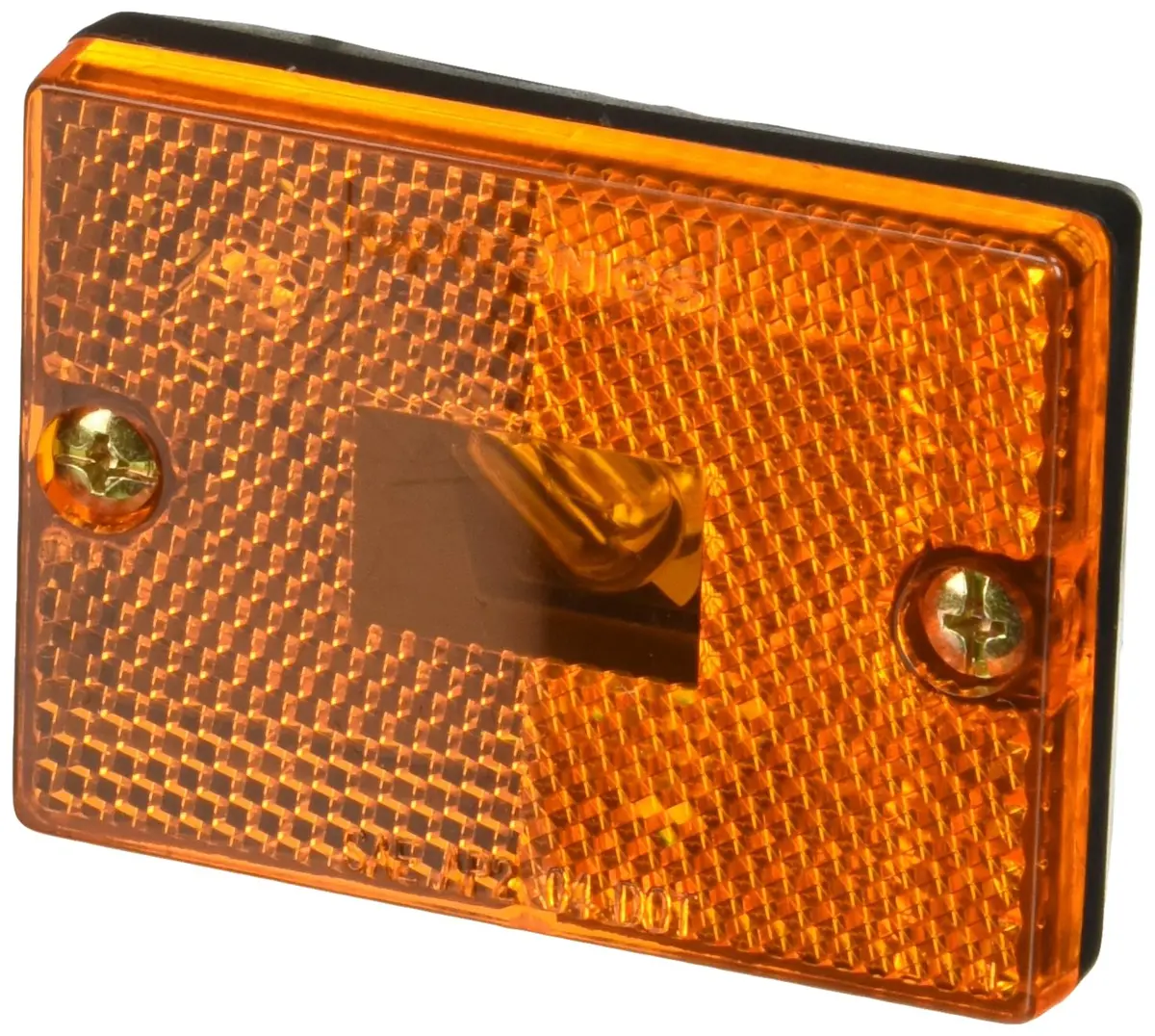 Optronics Mc36abp Stud Mount Marker/ Clearance Light W/Reflex, Black Base, Amber Lens 2