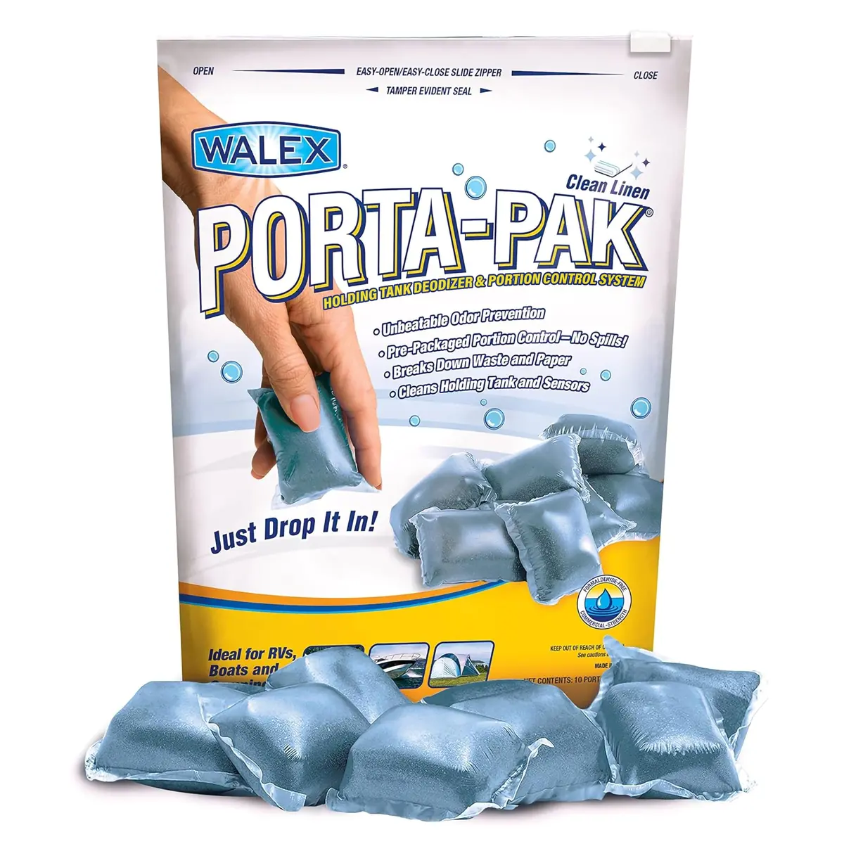 Walex Products Pprv10clean Walex Porta-Pak Linen Holding Tank Deodorizer, 10/Pk 1