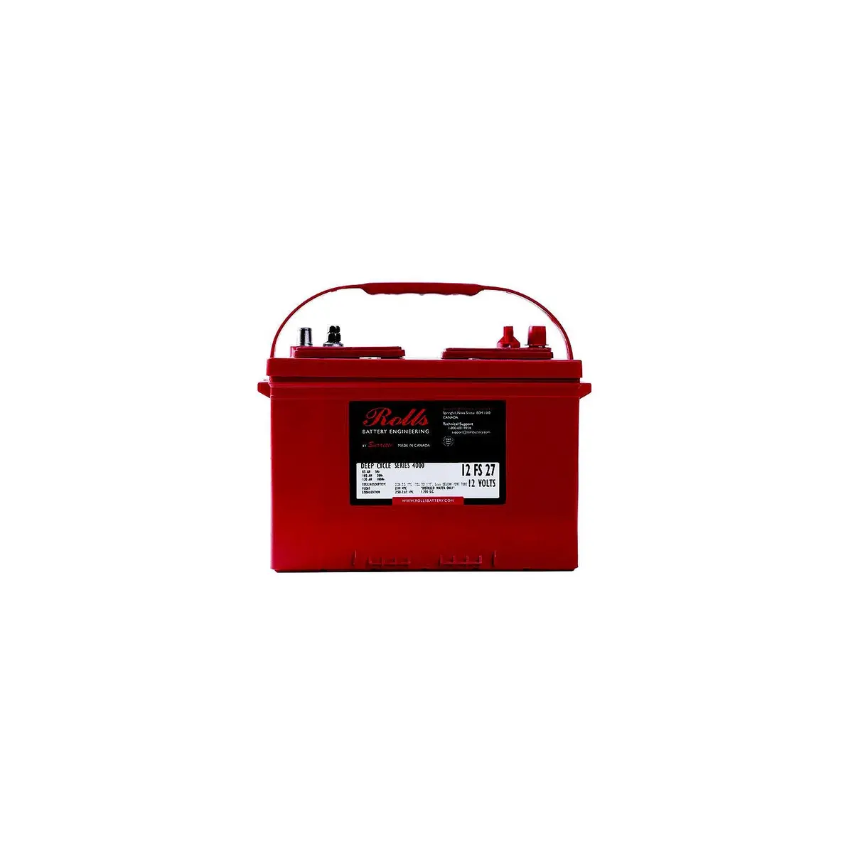 Midstate Battery 12Fs27 Rolls Premium Deep Cycle Batteries, 12V, Group 27 1