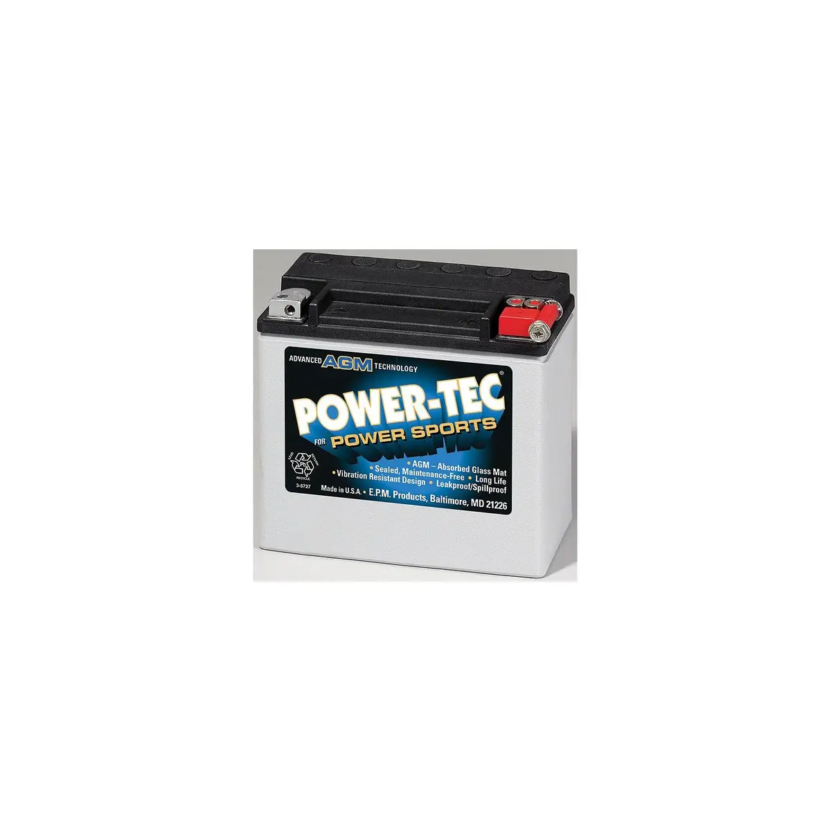 Midstate Battery Etx-30La Power-Tec Pwc Agm Battery, 26 Amp 400Mca 1
