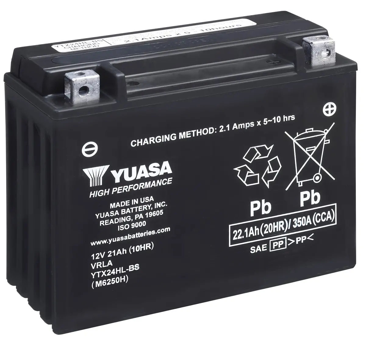 Yuasa Battery Inc. Yuam6250h Yuasa High Performance, Maintenance Free Battery Fresh Pack 1