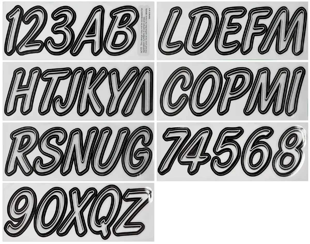Hardline Sibkg400 Series 400 Registration Kit, Cursive, Smooth Font, Color Gradation, 4 Sets Of 3" A-Z, 0-9 1