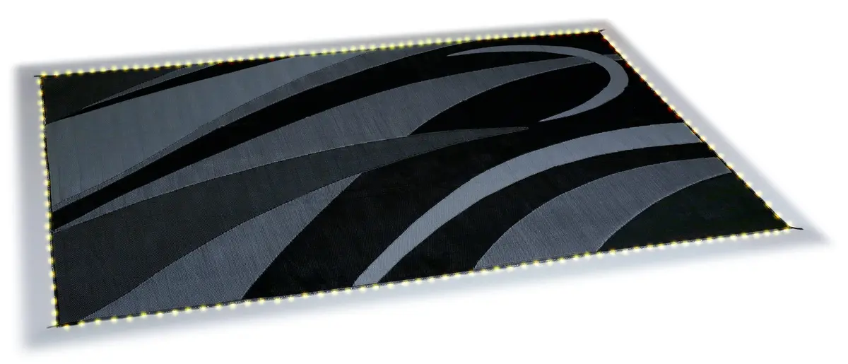 Ming's Mark Gc8181wl Mings Mark Reversible Mat W/110V Led Lights, 8' X 18', Black/Silver 1