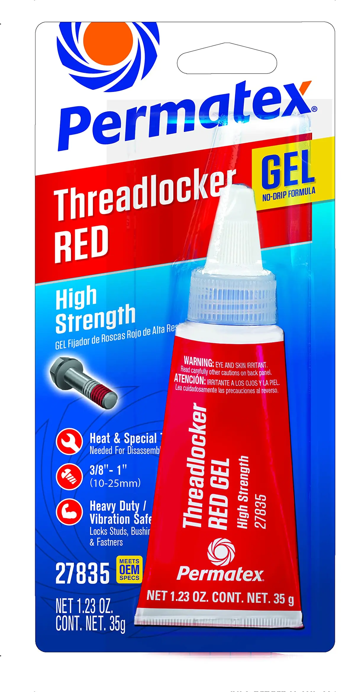Permatex 27835 High Strength Threadlocker Red Gel, 35 Gr., Red 2
