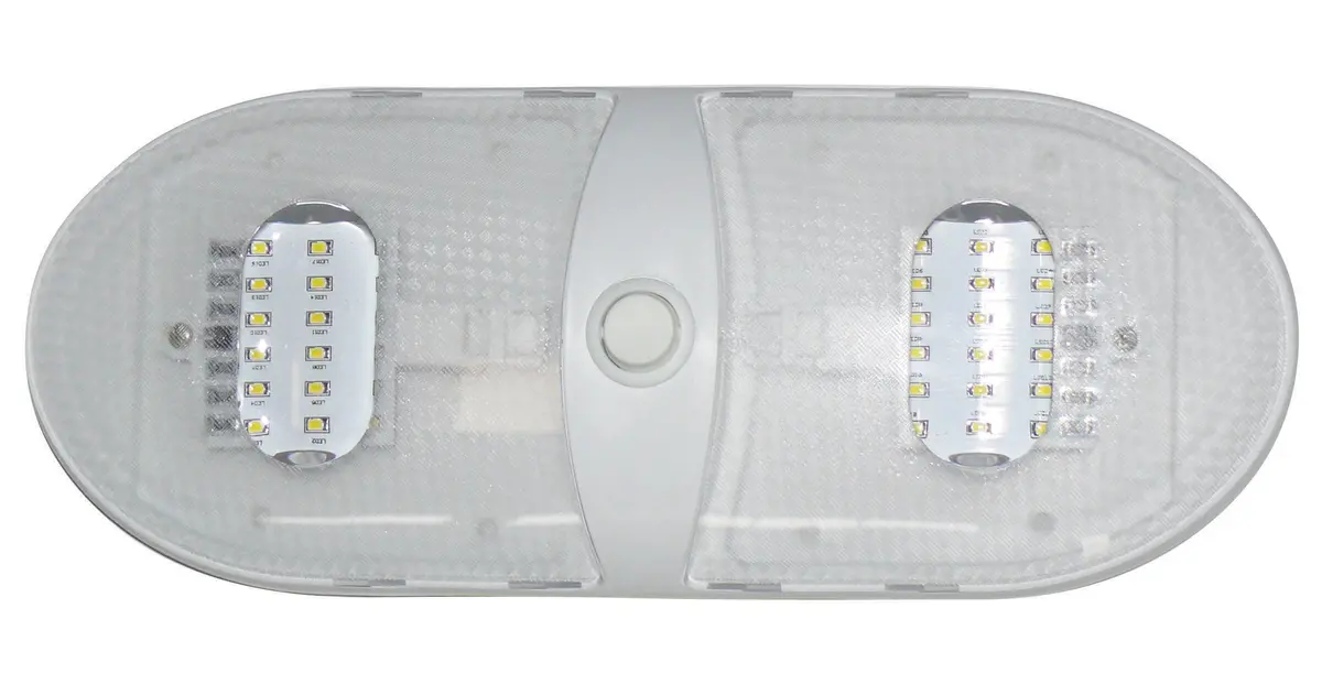 Valterra Dg654301vp Slim Line Double Led Dome Light W/3-Way Switch, 12V 1