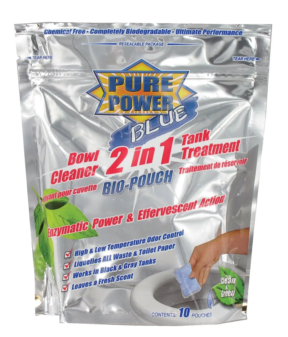 Valterra V23020 Pure Power Blue Bio-Pouch 2-In-1 Bowl Cleaner & Tank Treatment, 12/Pk 2