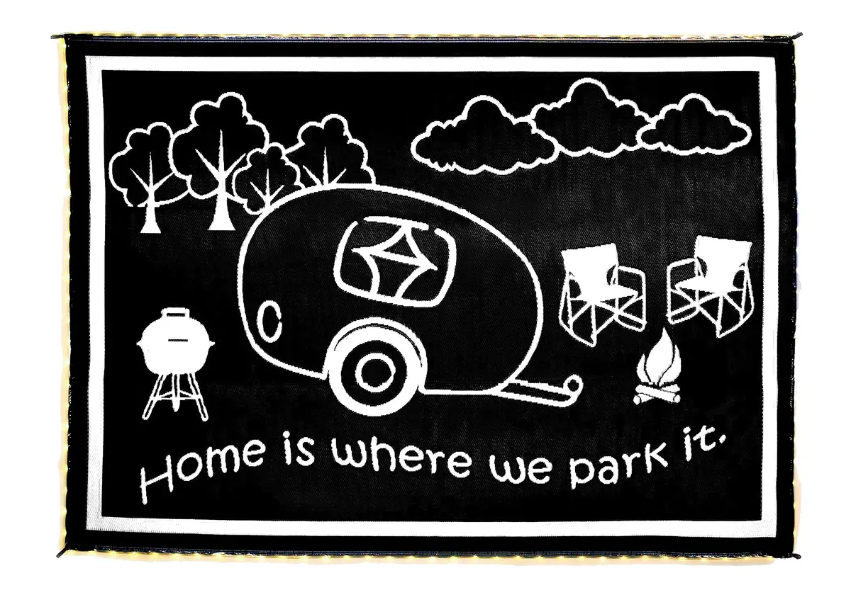 Ming's Mark Lrvh8111 Mings Mark Reversible Mat W/110V Led Lights, 8' X 11', Black/White 1