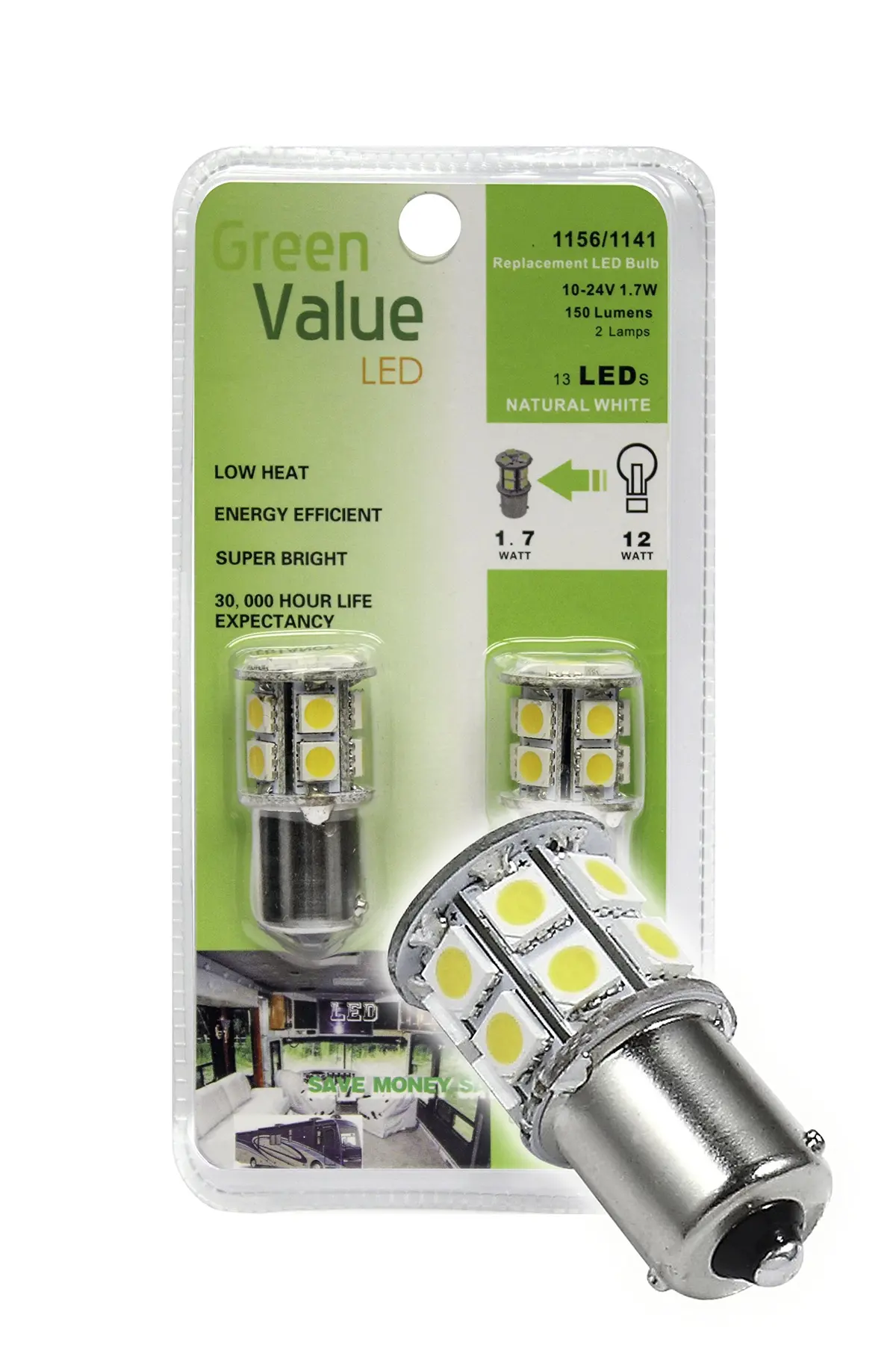 Ming's Mark 15003V Green Longlife Value Series 1156 / 1141 Base Led Bulb 1