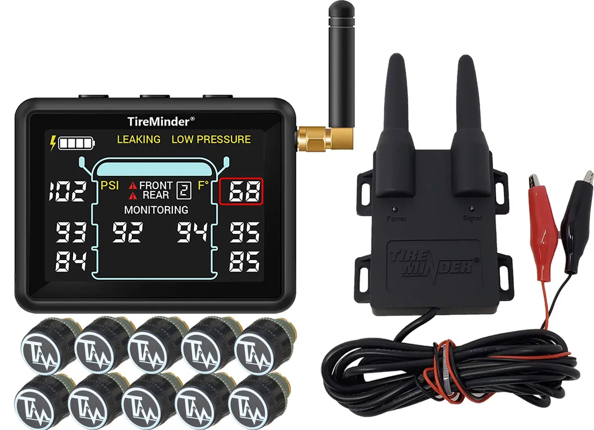 Minder Research Tm22143 Tireminder I10 Pressure Monitoring, + Rhino Booster W/10 Standard Transmitters 1