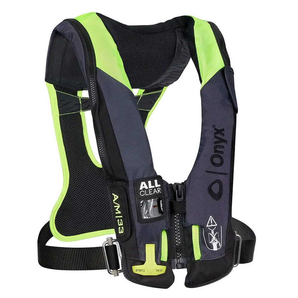 Kent 134300-701-004-21 Onyx Impulse A/M 33 All Clear W/Harness Auto/Manual, Inflatable Life Jacket Grey 1