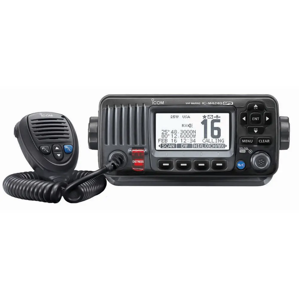 Icom M424g 41 M424g Fixed Mount Vhf W/Built-In Gps Black 1