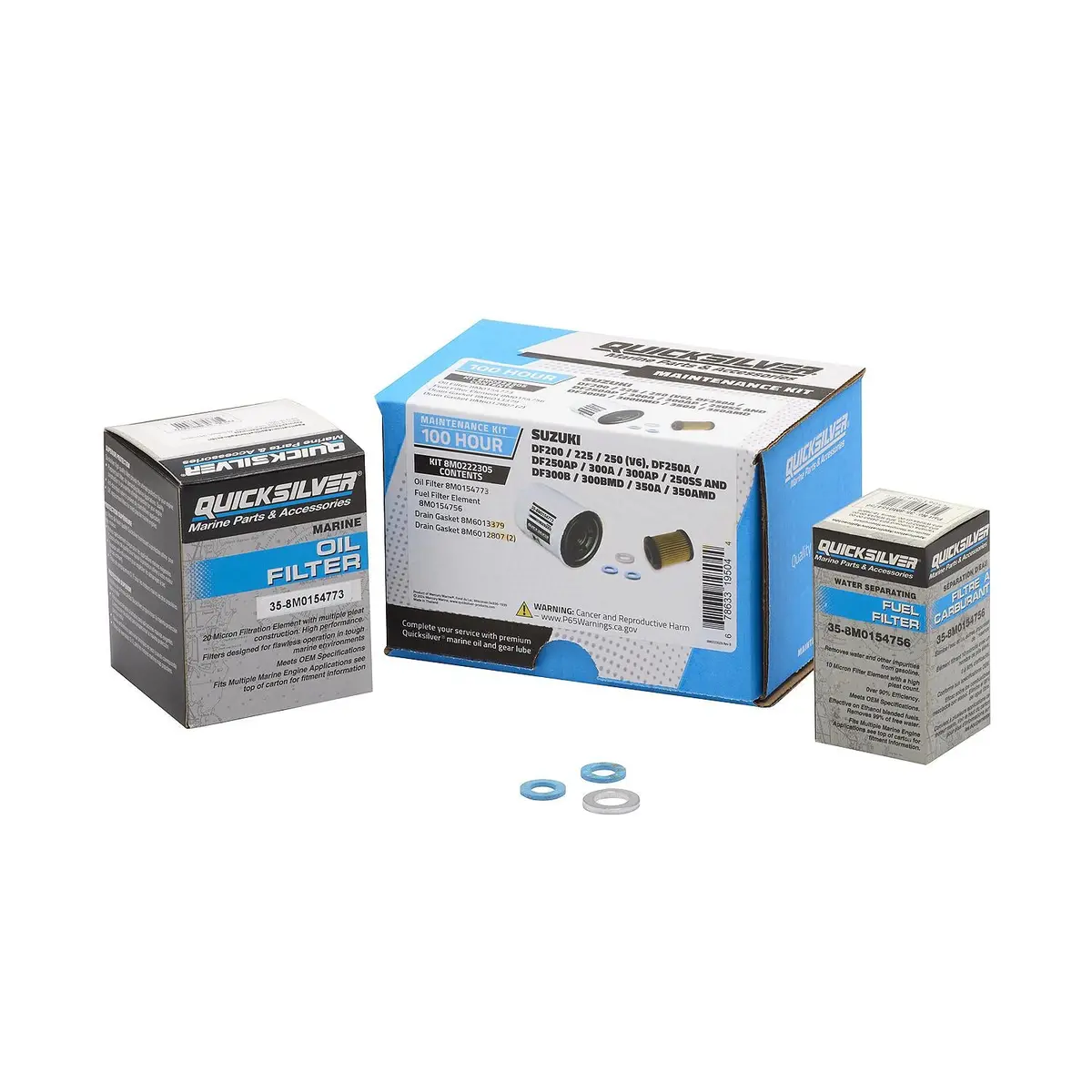 Mercury 8M0222305 Quicksilver 100 Hour Maintenance Kit, Suzuki Various 200-350 1