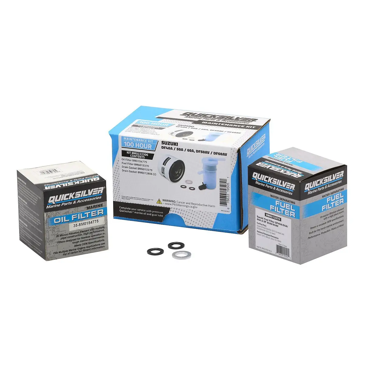 Mercury 8M0222306 Quicksilver 100 Hour Maintenance Kit, Suzuki Df40a/50A/60A & Df50av/Df60av 1