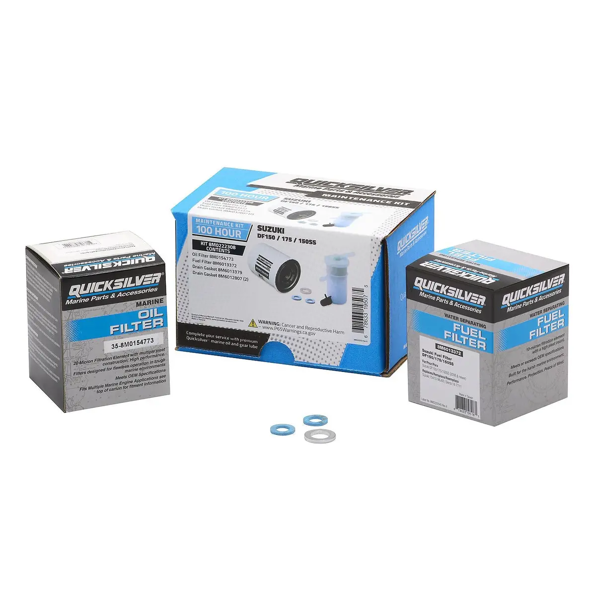 Mercury 8M0222308 Quicksilver 100 Hour Maintenance Kit, Suzukidf150/175/150Ss 1