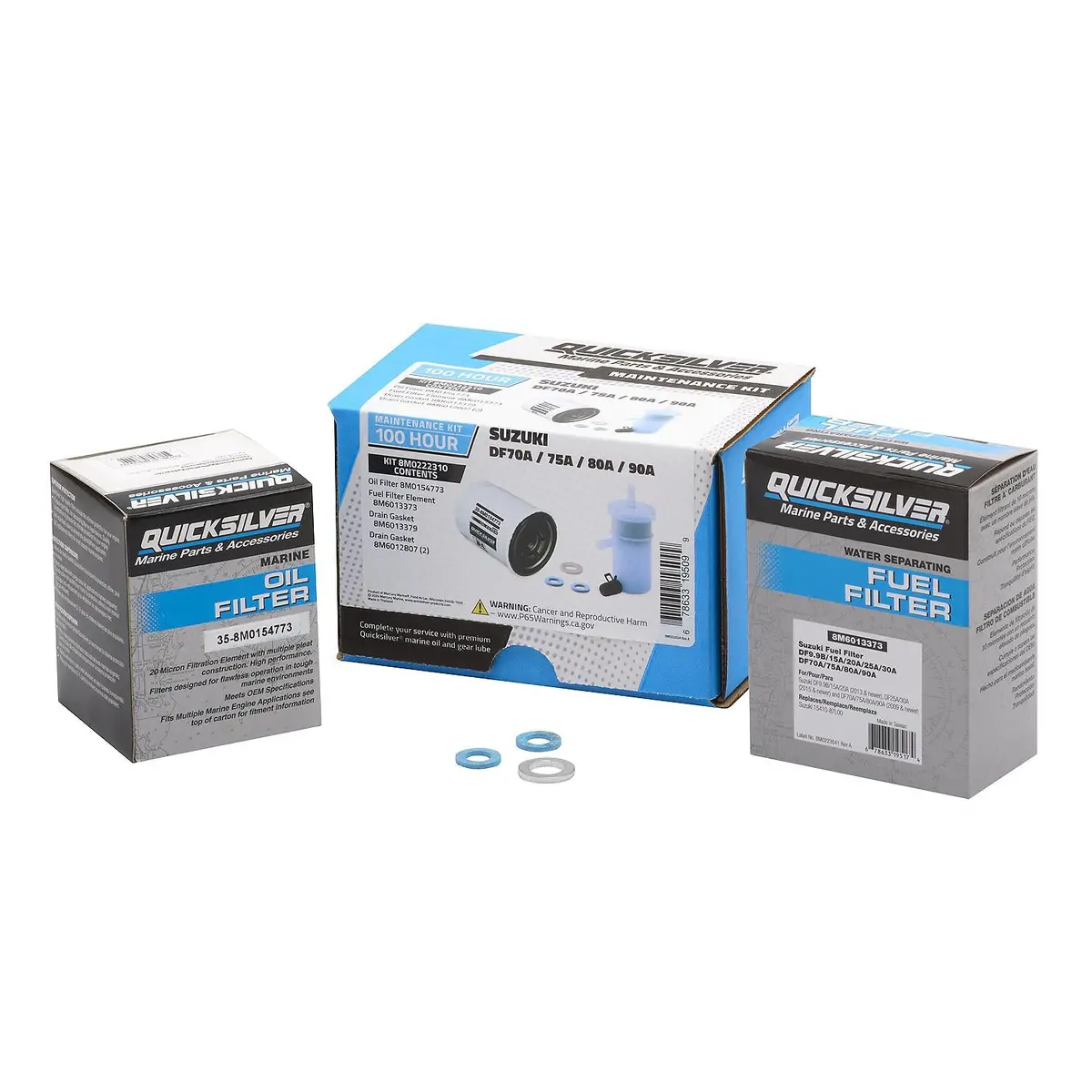 Mercury 8M0222310 Quicksilver 100 Hour Maintenance Kit, Suzuki Df70a/75A/80A/90A 1