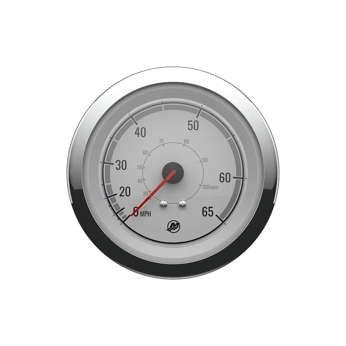 Mercury 79-8M6020076 Quicksilver Speedometer (65Mph), White/Chrome 1