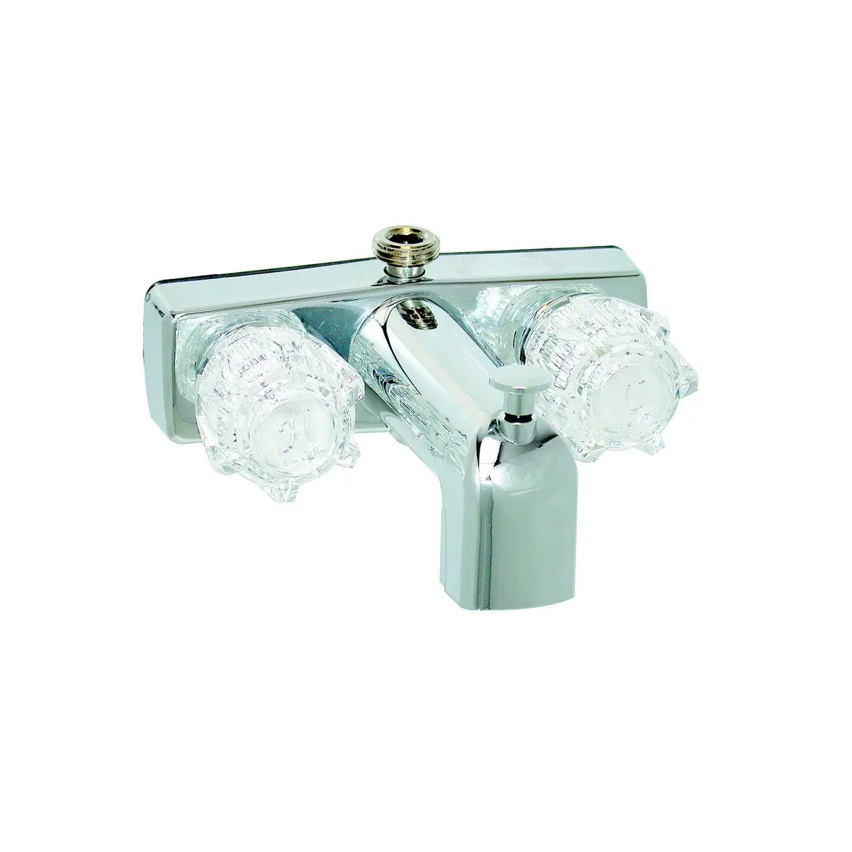 Valterra Pf213332 Rv Diverter Faucet, Phoenix Durapro Chrome Finish Two Handle, Clear Acrylic Knobs 1